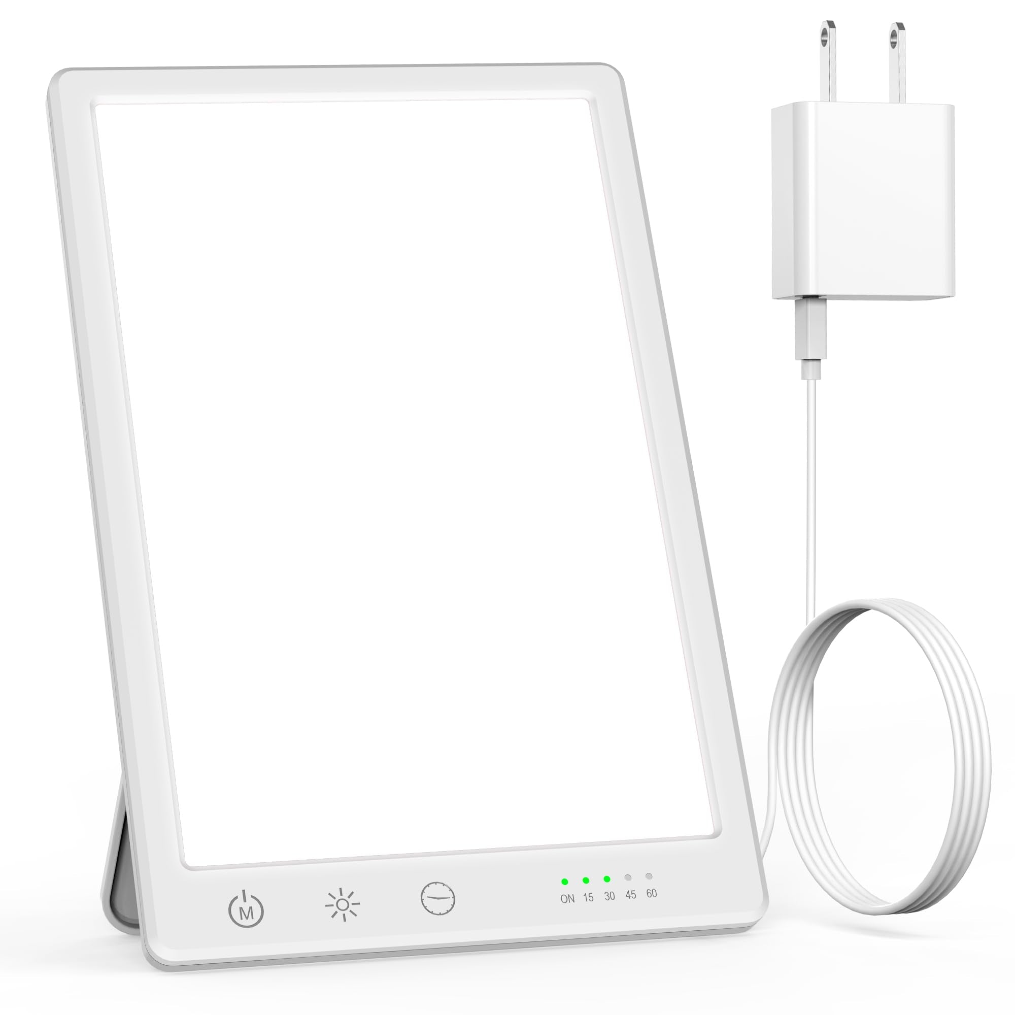 Light Lamp, Portable Full Spectrum LED Light Sunlight Personal Daylight with 3 Adjustable Color&Stepless Brightness Levels, Time