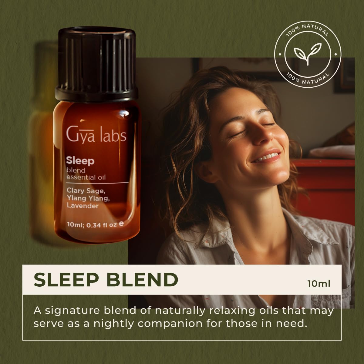 Gya Labs Sleep Essential Oil Blend - 100% Pure Natural Sleep Oil for Diffuser & Aromatherapy, Soothing, Bedtime and Self-Care (0
