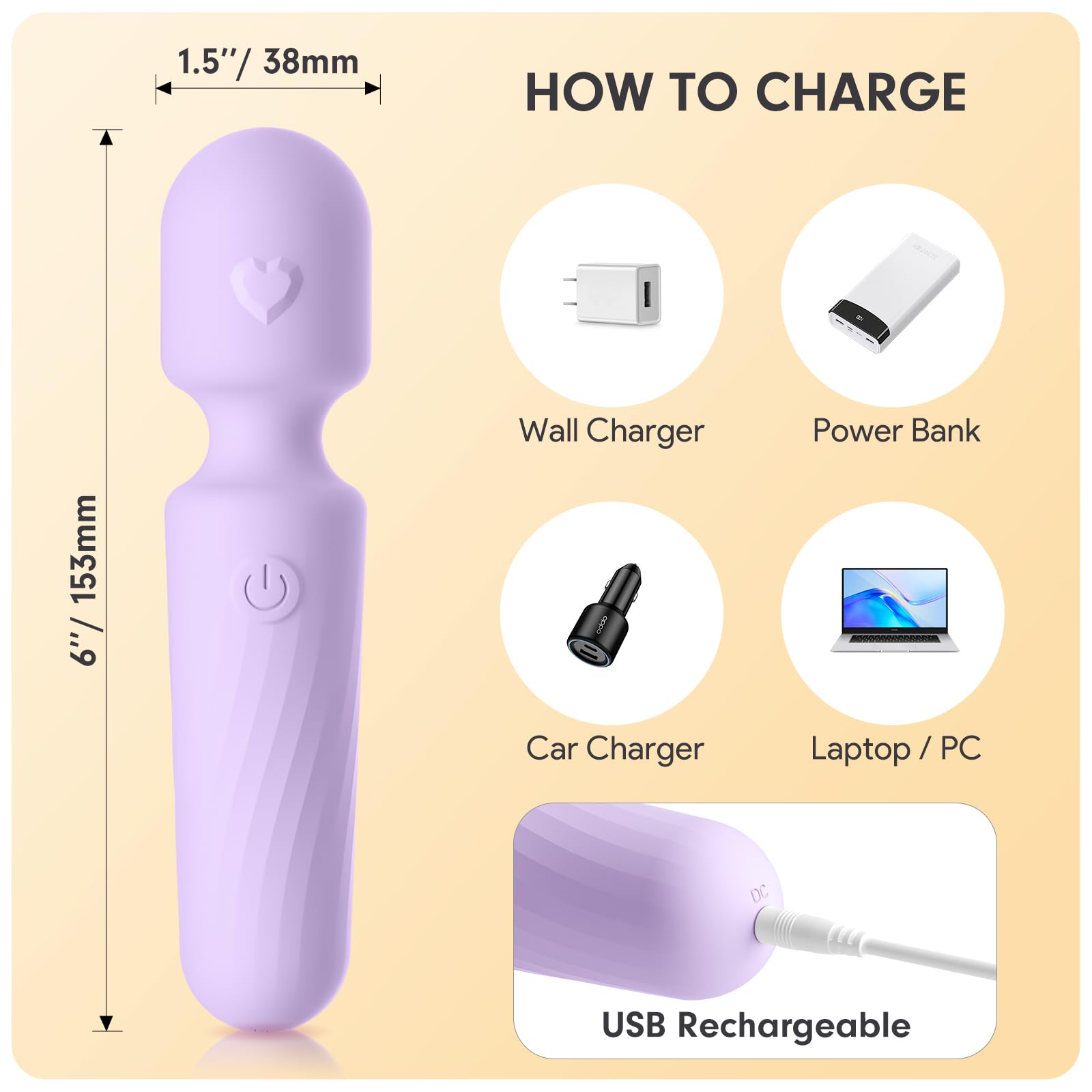 MANFLY Portable Travel Massage Tool, 10 Modes Rechargeable Waterproof Mini Neck Muscle Massager (Lavender)