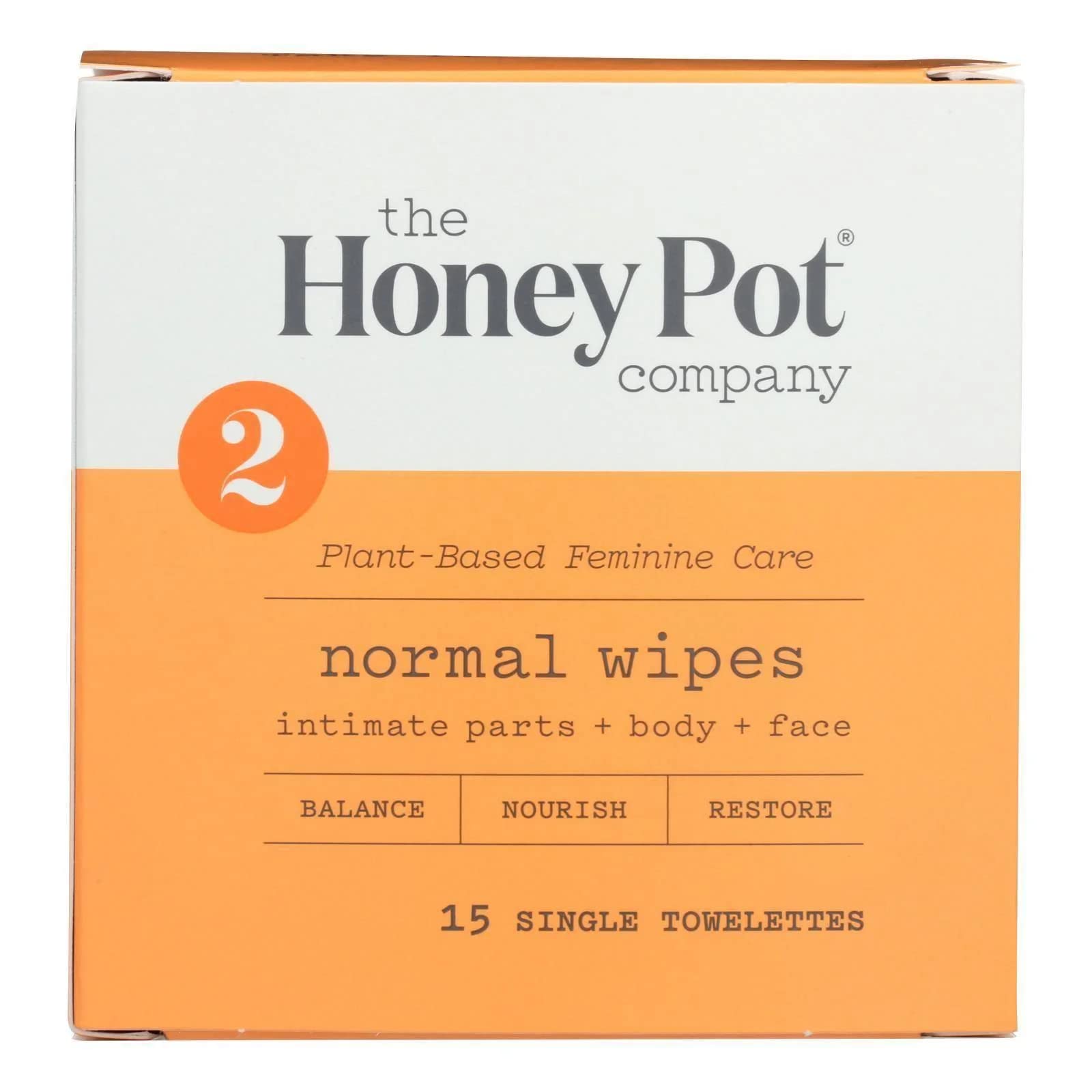 The Honey Pot Normal Intimate Travel Daily Wipes 15 count Pack