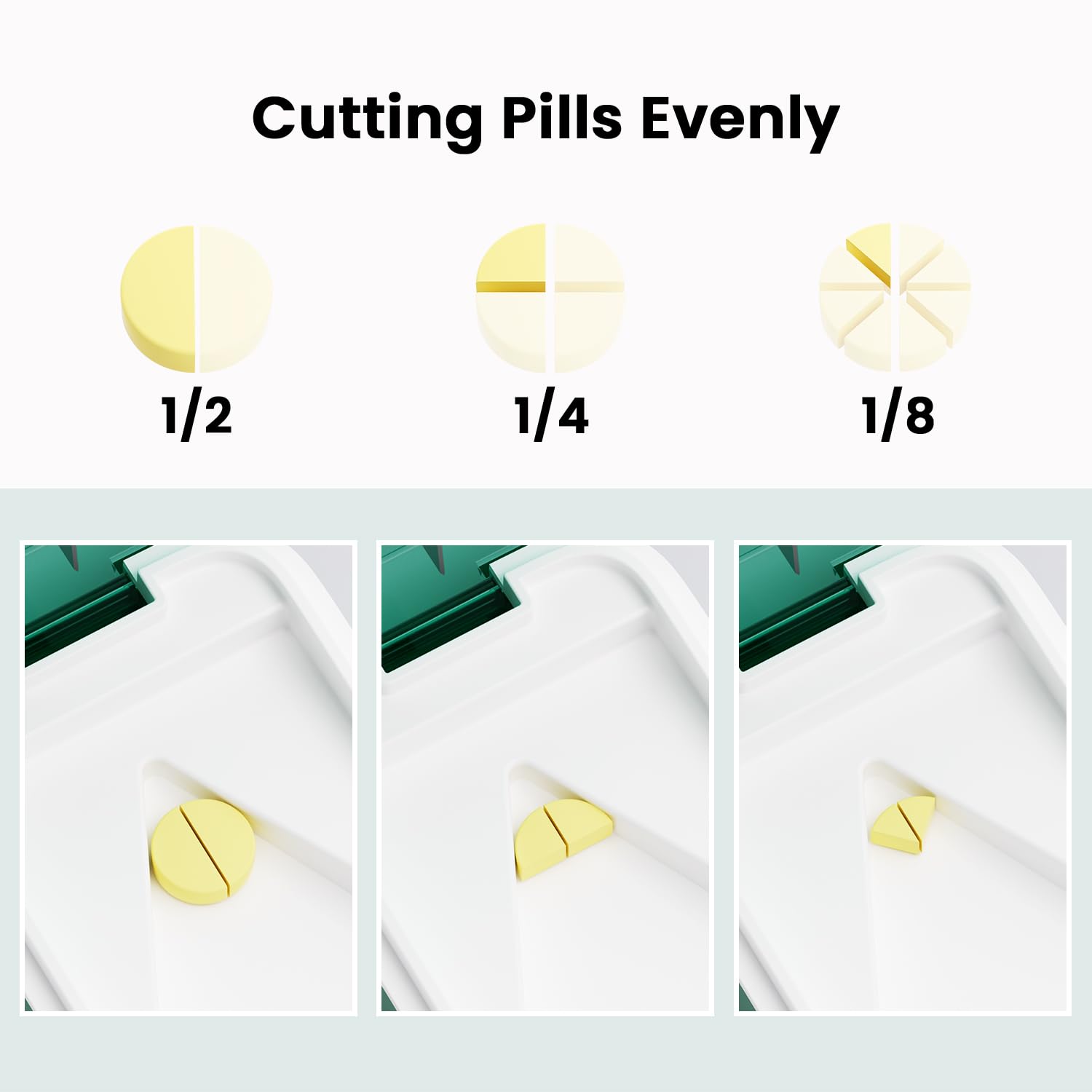Aigret Future Pill Cutter with Sharp Blade, Pill Cutter Splitter for Large or Small Pills