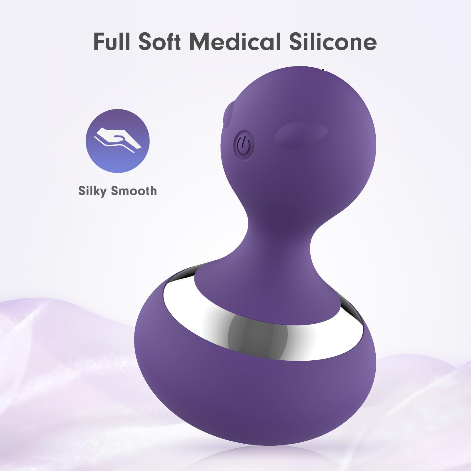 MANFLY Neck Massage Ball, Home Waterproof Rechargeable Handheld Muscle Massager (Purple)