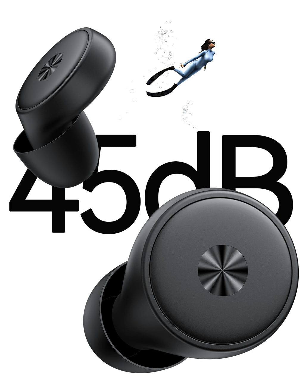 Ear Plugs for Sleeping Noise Cancelling, 45db Ear Plugs For Noise Reduction with 8 Eartips, Reusable Noise Cancelling Ear Plugs