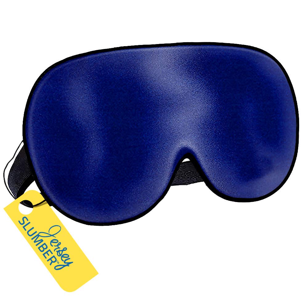 Silk Sleep Eye Mask for Men Women, Comfortable Super Soft Eye Mask with Adjustable Strap, 100% Pure Silk, Blocks Light, Jersey S