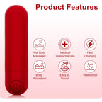 Kieasn Upgrade Mini Massager, Portable Massager for Body Relaxation (Red)