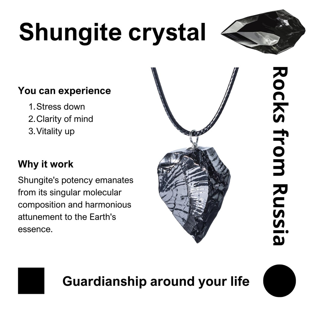 Keled Rocks Elite Shungite - Necklace - Type I Shungite - Infused with Earth Energy - Raise Vitality Up - Crystal Health