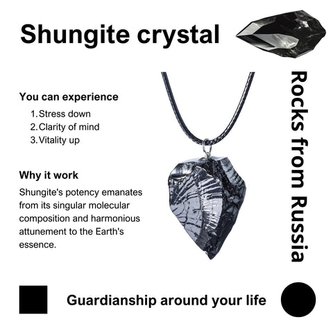 Keled Rocks Elite Shungite - Necklace - Type I Shungite - Infused with Earth Energy - Raise Vitality Up - Crystal Health