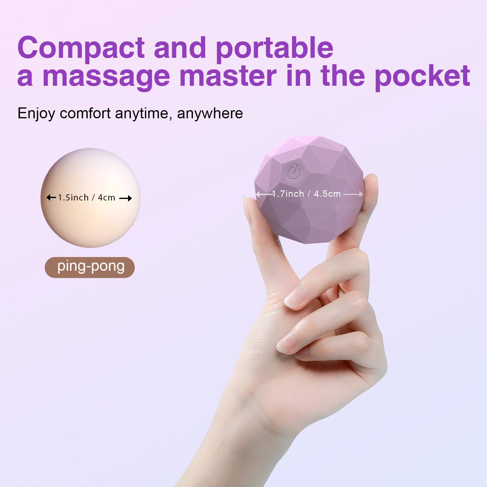 Vibrating Massage Ball with Heat - Portable Physical Therapy for Muscle Relief Up to 120 H Heating Temperature for Myofascial Re