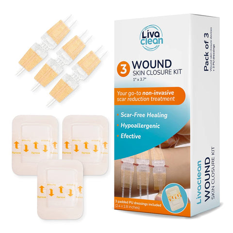 (3 CT) 1 X 3.7    Wound Closure Strips - Zip Stitch Wound Closure Kit - Butterfly Kit Device Zip Tie Skin Closuing Butterfly Ban