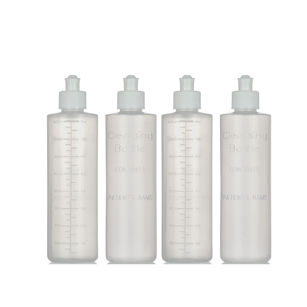 Perineal Squirt Bottle [4 Pack] Refillable Postpartum Lavette Cleansing Irrigation Peri Wash Bottle - 8oz - New Moms or Bidet Us