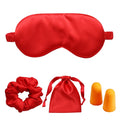 LCBD Silk Satin Sleeping Eye Mask, Red Sleep Eye Night Blindfold for Women and Men, Soft Breathable Blackout Eyeshade Eye Cover 
