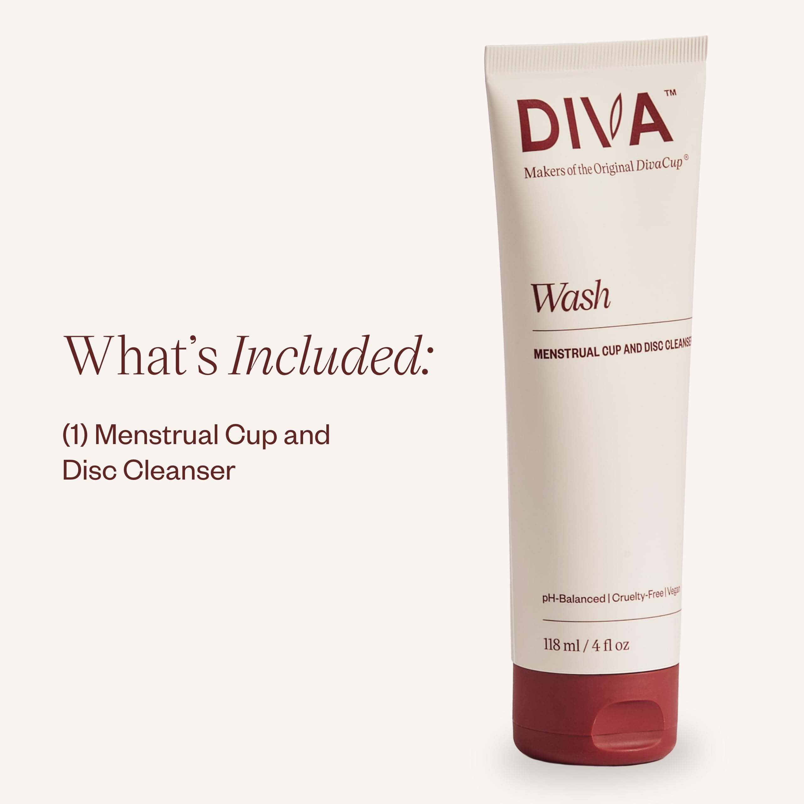 DIVA Wash - Menstrual Cup & Disc Cleanser - Requires One Drop Only - Wash for Period Care - 100% Plant-Based Cleansing Wash - Fr