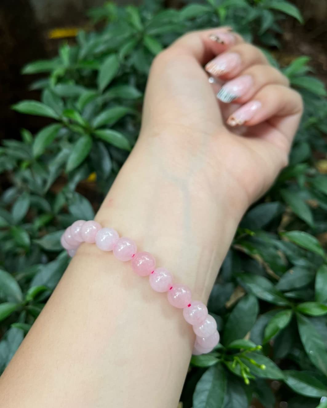 GOLDEN QUARTZ - Certified Pink Rose Quartz Bracelet with Certificate Natural Healing Crystal 8mm Beads (Rose Quartz Bracelet) Fo