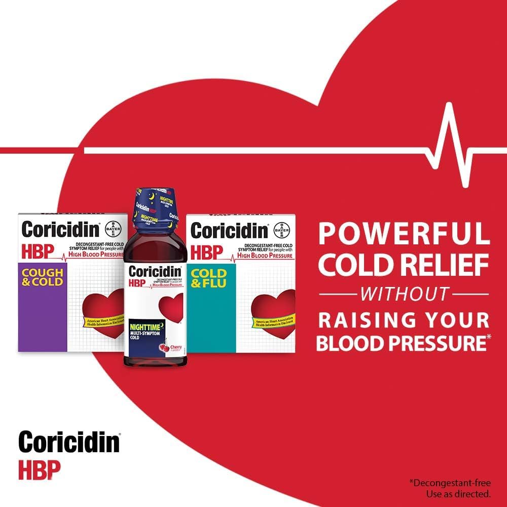 Coricidin HBP Antihistamine Cough & Cold Suppressant Tablets, 16 Tablets (Pack of 5)