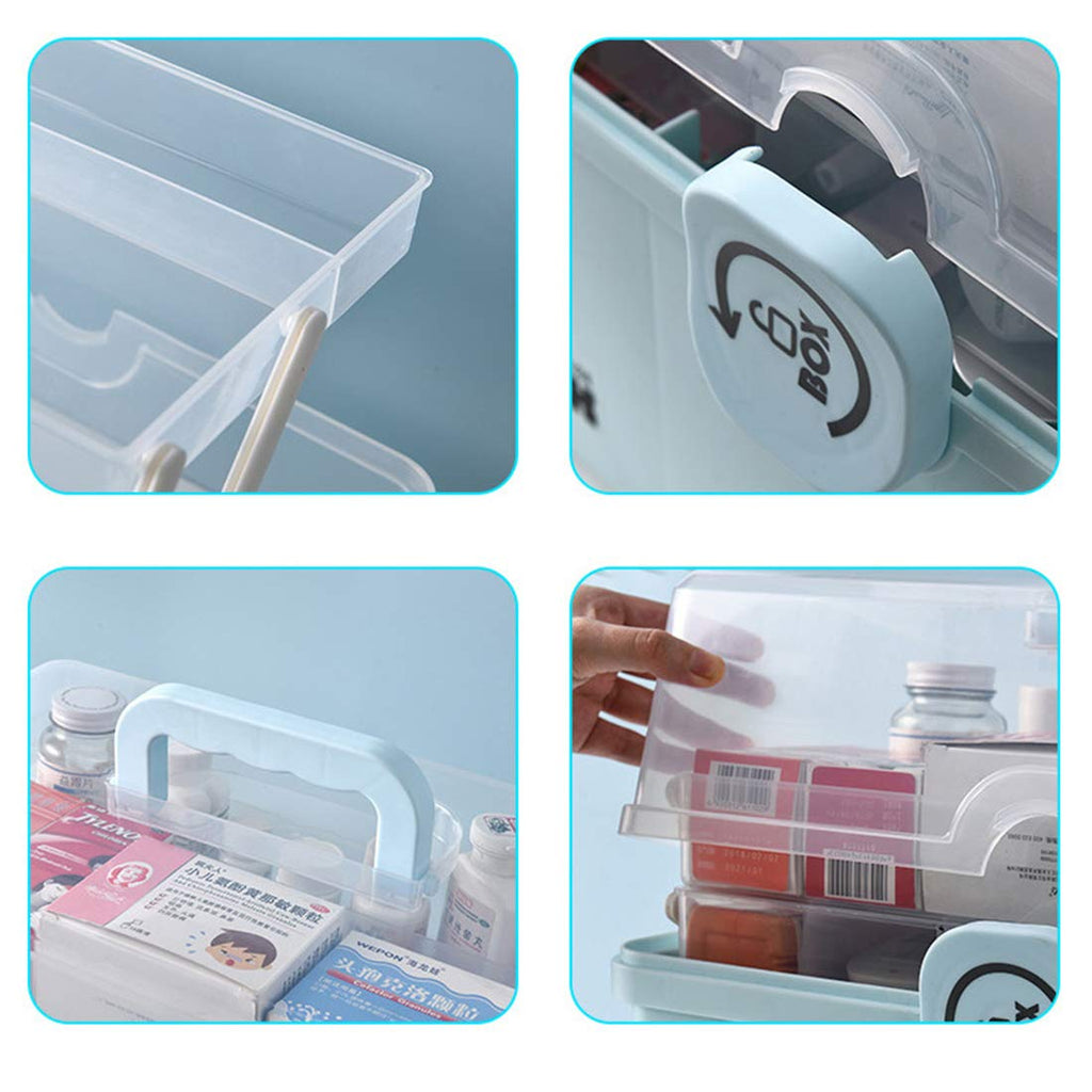 Dittzz Bote  Pharmacie, 3 Couche Bote  M  dicament Bote de Premiers Secours Bote de Rangement,34 x 19 x 22,5cm