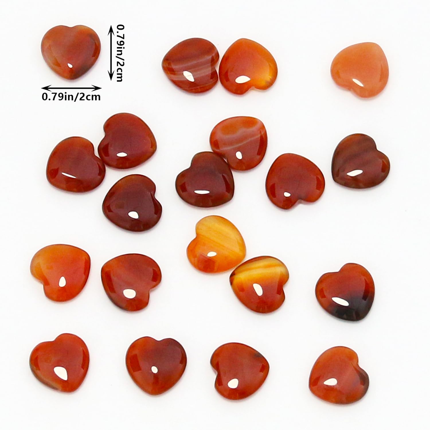 Nvzi Tumbled Polished Natural Carnelian Crystals Heart Stones, Crystals and Healing Stones Quartz Bulk for Wicca, Reiki, Healing