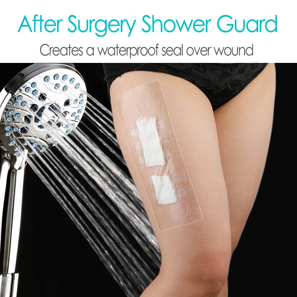 50 Pcs Waterproof Shower Protector Bandage | 6x10 Inch Large Wounds Showering Cover for Knee Replacement Surgery C Section Post
