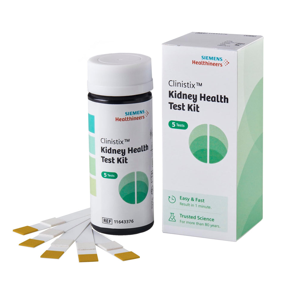 Clinistix Kidney Health Test Kit, Urine Test Strips - Easy-to-Use at-Home Dipstick Testing for Albumin and Creatinine, Fast 1-Mi