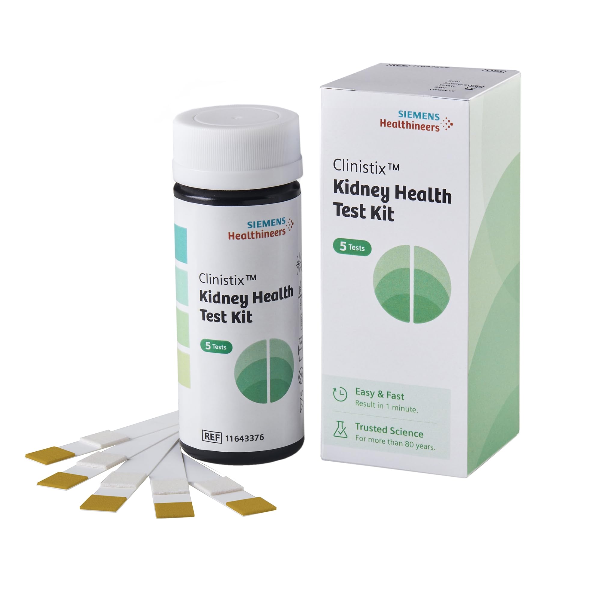 Clinistix Kidney Health Test Kit, Urine Test Strips - Easy-to-Use at-Home Dipstick Testing for Albumin and Creatinine, Fast 1-Mi