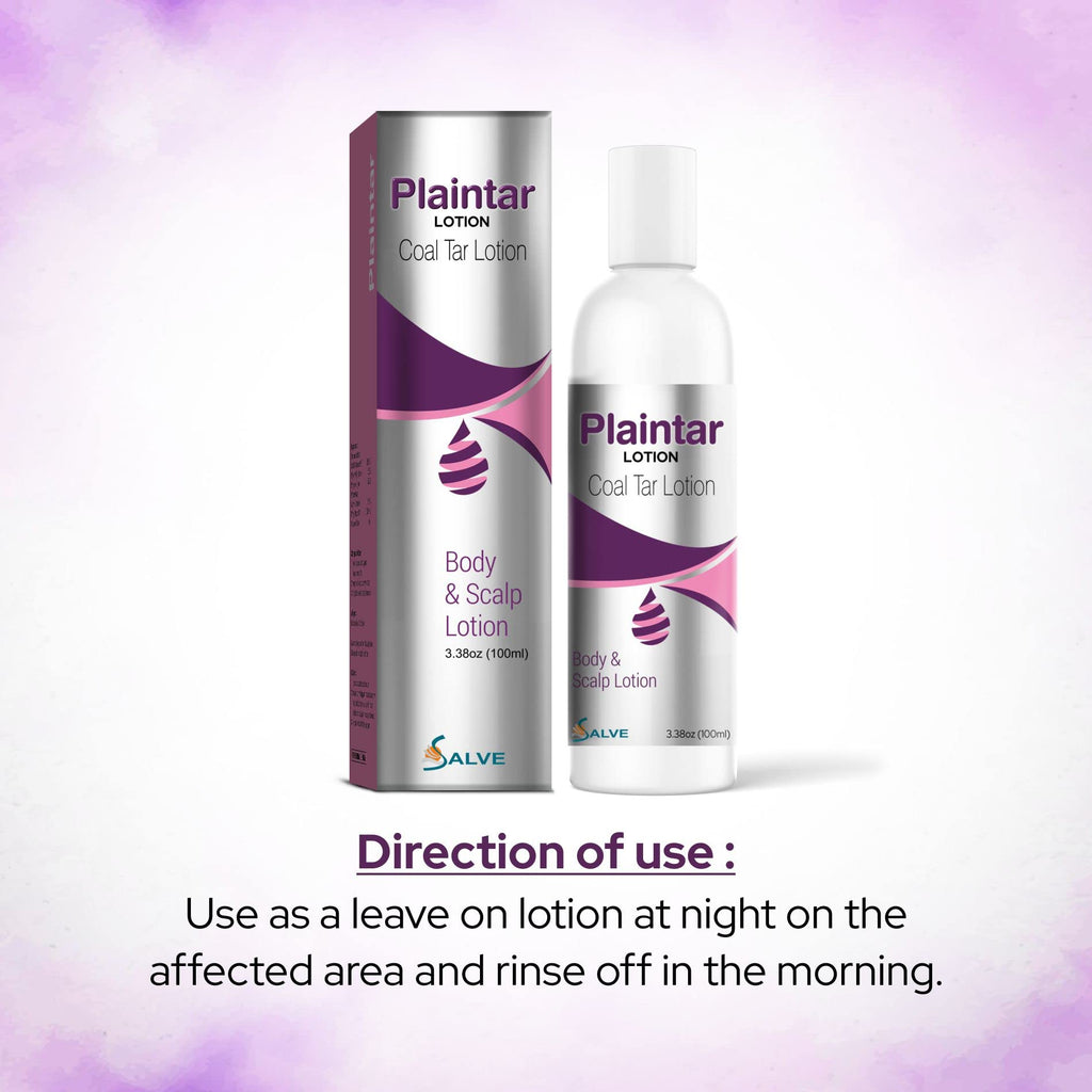 Plaintar Coal Tar 5% Leave on Lotion Reduces Scaling Dryness & Itching Coal Tar Lotion for Dandruff Psoriasis & Seborrheic Derma