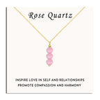 SmileBelle Rose Quartz Necklace Pink Necklace as Valentines Day Necklace, Spiritual Gifts For Daughter Pink Beaded Necklace Rose
