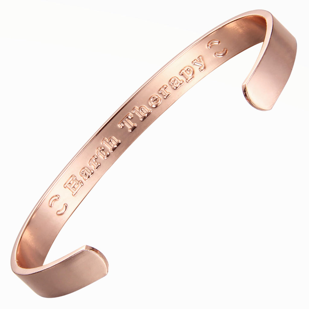 Earth Therapy - The Original 100% Pure Copper Minimalist Shiny Bracelet with Ultra Strength Magnets - 3 Cuff Value Set - Unisex