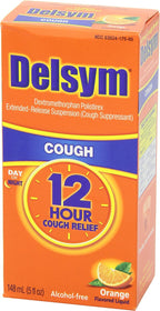 Delsym Adult 12 Hr Cough Relief Liquid, Orange, 15oz (3X5oz)