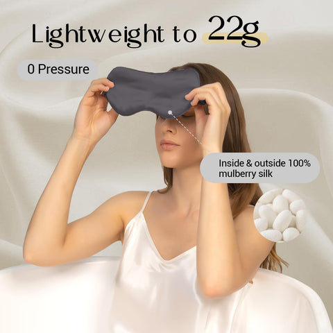 ZIMASILK 100% 22 Momme Mulberry Silk Sleep Mask for Sleeping, Filled with Premium Mulberry Silk, Softest & Breathable Silk Eye S