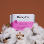 The Honey Pot Company Clean Cotton Regular Absorbency Pads, Herbal-Infused Pads with Wings, Plant-Derived Feminine & Menstrual C