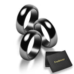 Fashtour Genuine Magnetic Hematite Rings, 3 per Order, Black Hematite Rings, Magnetic Ring, for Men and Women, for Anxiety Balan