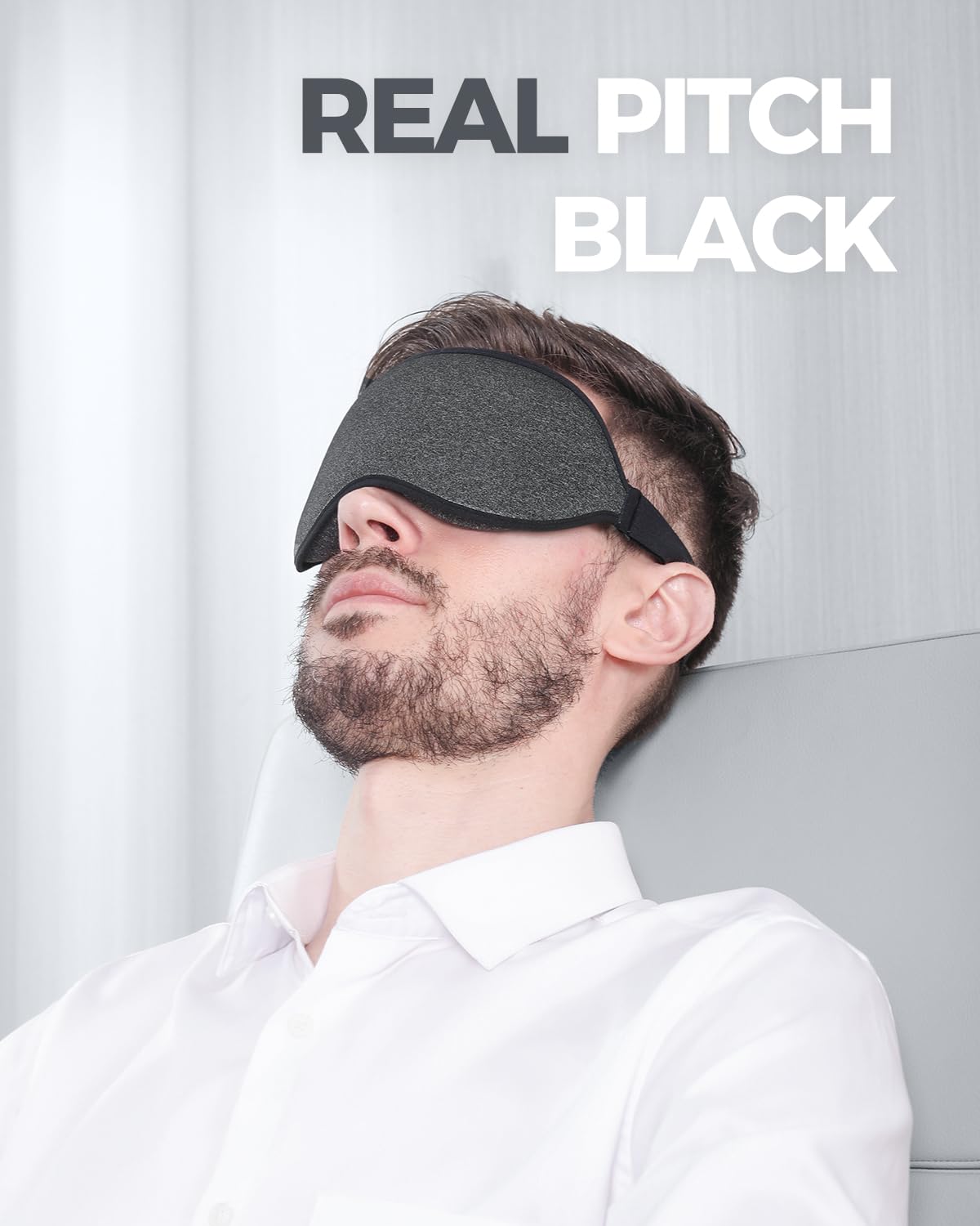 MZOO Luxury Sleep Mask for Back and Side Sleeper, 100% Block Out Light Sleeping Eye Mask for Women Men, Zero Eye Pressure 3D Con