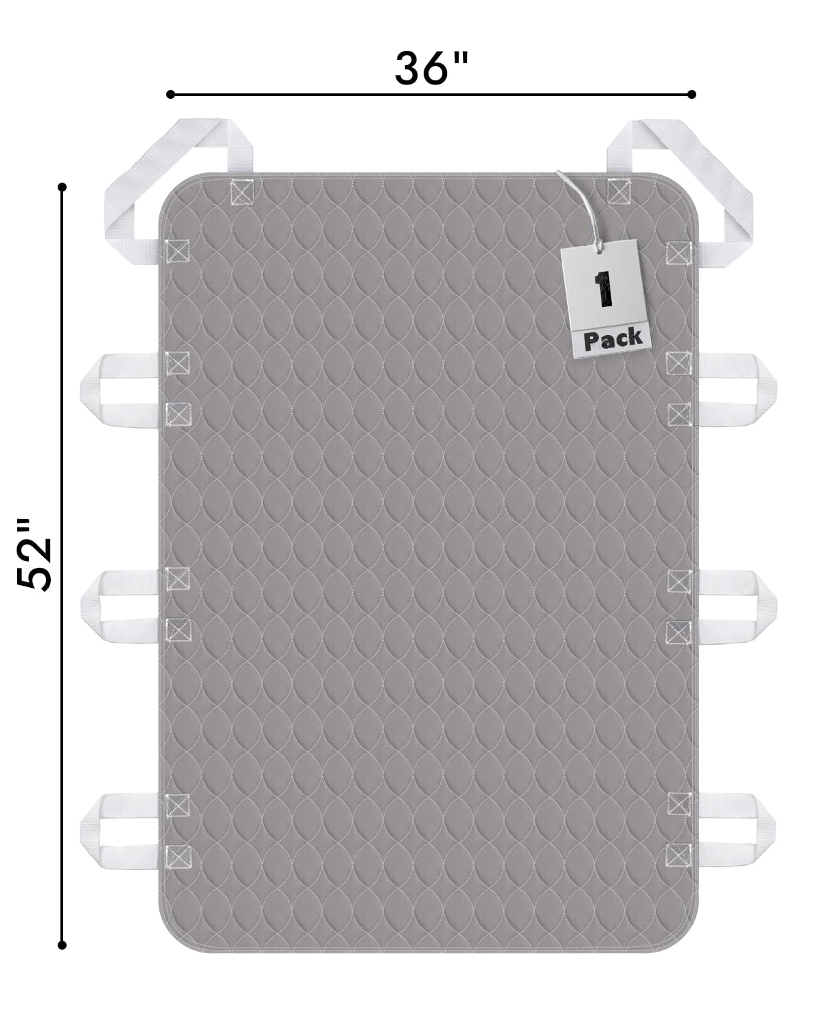 Positioning Bed Pad with Handles, 8 Sturdy Handle Washable Bed Pads for Incontinence, Waterproof, Reusable Underpads for Elderly
