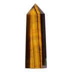 Runyangshi Tiger's eye Natural Healing Crystal Wands Height 2-2.4, 6 Faceted Prism Wand Reiki Chakra Stone, Natural Quartz