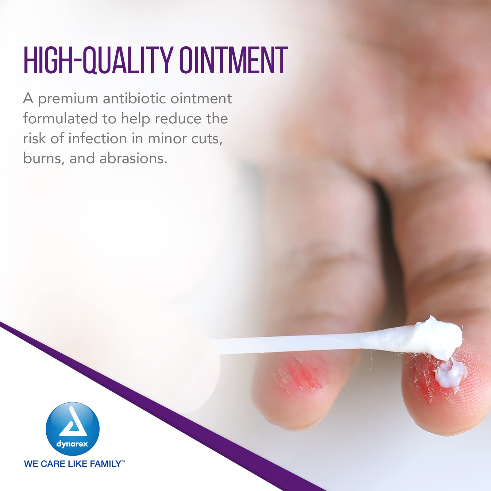 Dynarex Bacitracin Zinc Ointment USP - Burn Cream and Antibiotic Ointment for Minor Cuts, Diaper Rashes, Wound Care and First Ai