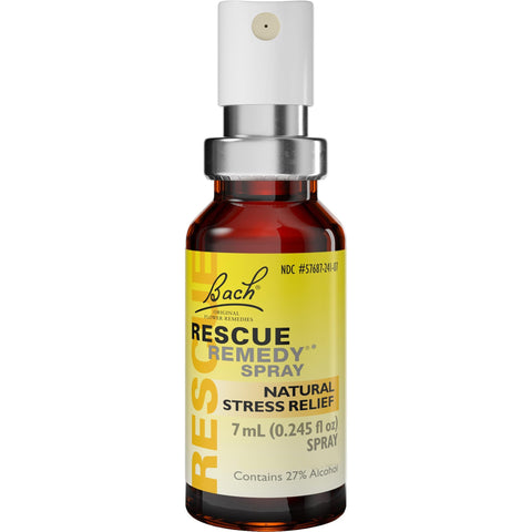 Bach RESCUE REMEDY Spray 7mL, Natural Stress Relief, Homeopathic Flower Essence, Vegan, Gluten and Sugar-Free, Non-Habit Forming