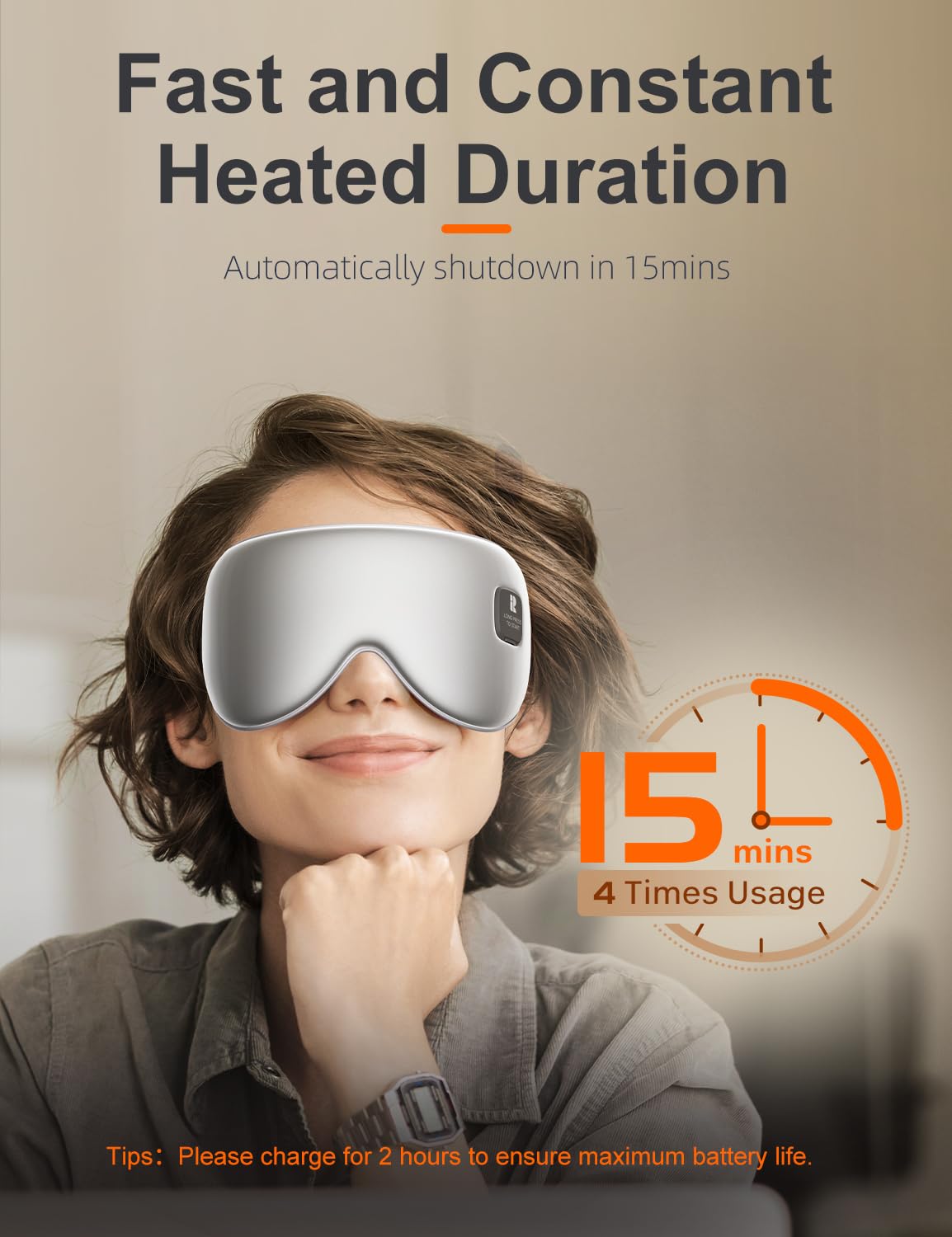 Silk Cordless Heated Eye Mask, Compress Heating Pad for Dry Eye Stye Eye Strain, Electric Warm Eye Mask for Airplane Sleeping, B