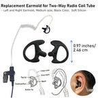 MaximalPower Two Way Radio Left & Right Medium Size Soft Silicon Open Ear Insert Earbud Earmould for Acoustic Coil Tube -Black C