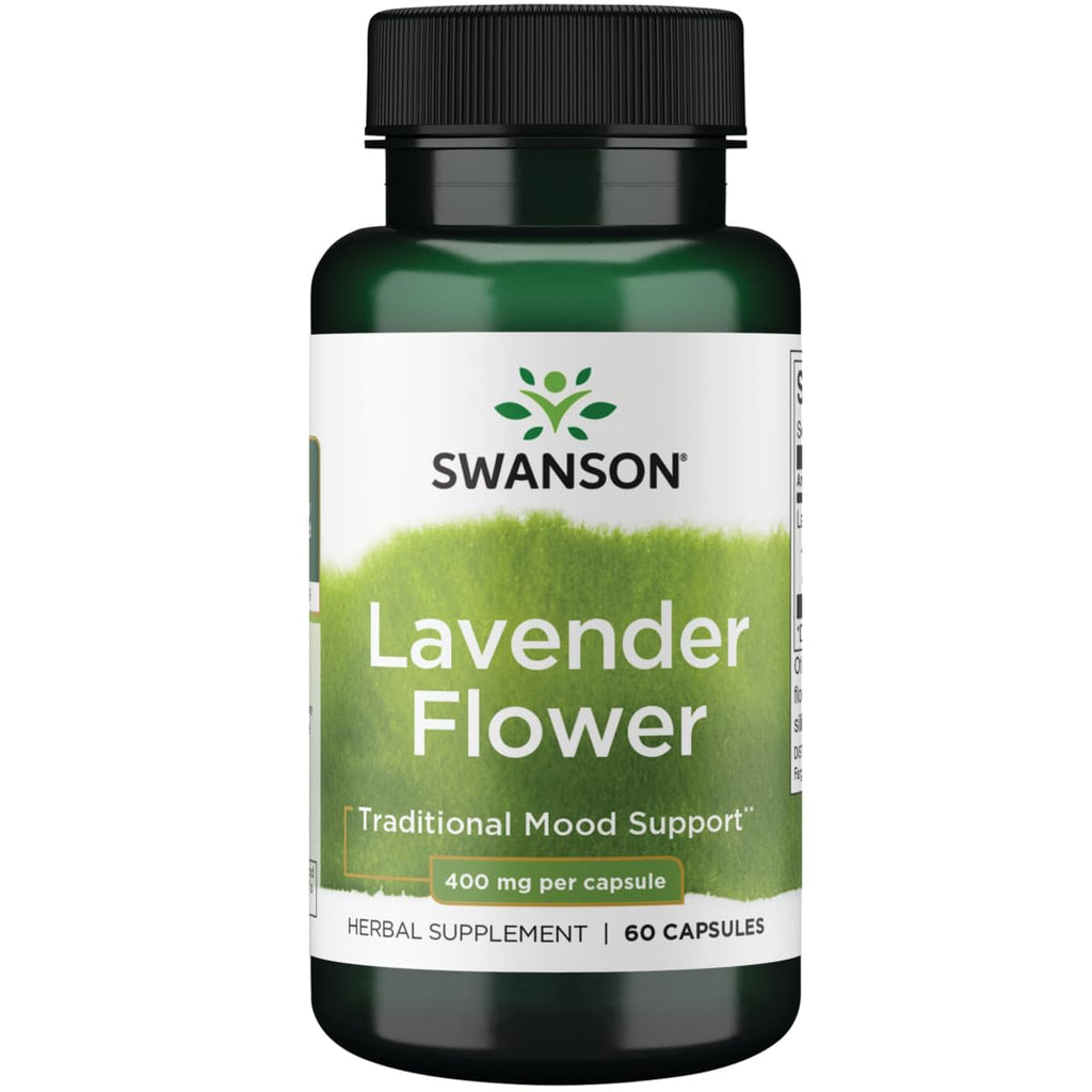 Swanson Lavender Flower - Herbal Supplement Promoting Traditional Mood Support - May Promote Relaxation & Steady Nerves - (60 Ca