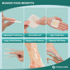 TENICORE Bunion Pads, Bunion Cushions for Women and Men, Toe and Foot Protector Pads, Sole and Heel Cushions, Waterproof, Thin,
