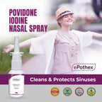 EPOTHEX Povidone Iodine Nasal Spray (0.6%) - Powerful Nasal Cleanser & Sinus Protection - Reduce Exposure to Airborne Contaminan