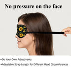 NOHSHE Sunflower Sleep Mask Eye Mask Yellow Sunflowers Flower Golden Geometric Sleep Mask Light Blocking Adjustable Smooth Soft