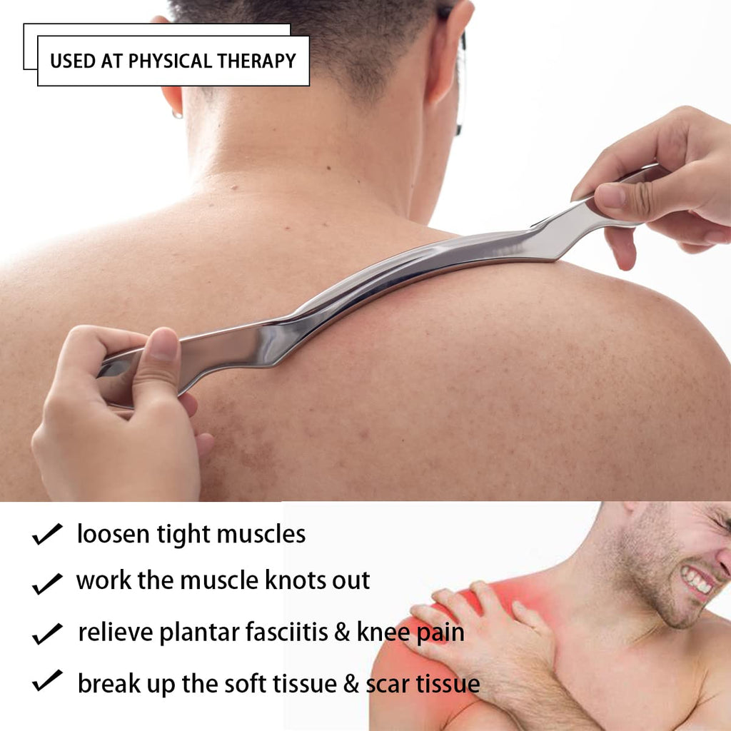 Allshow Gua Sha Scraping Massage Tool, IASTM Tool for Large Muscles, Soft Tissue Mobilization, 13.5 Inch Long