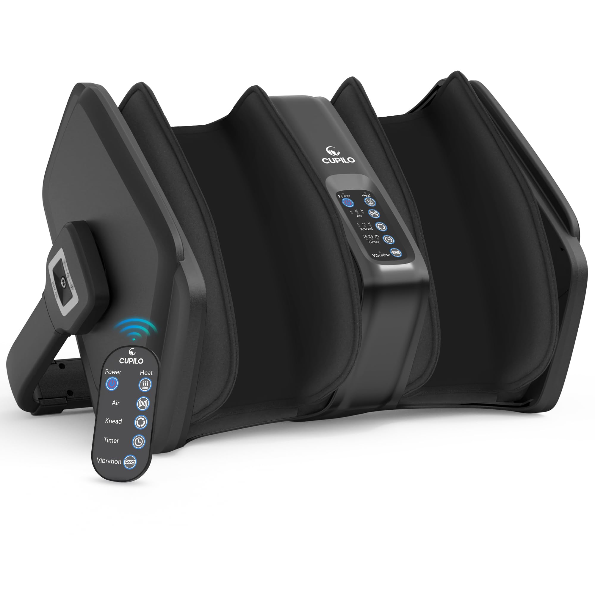 CuPiLo Foot Massager with Heat, FSA HSA Eligible Shiatsu Foot Calf Massager with Remote, Multi-Level Compression Deep Kneading F