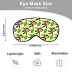 NOHSHE Funny Monkey Silk Eye Mask Sleep Mask Brown Monkeys Animal Green Tropical Leaves Eye Mask with Adjustable Strap Lightweig