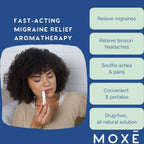 MOXE Migraine Relief Nasal Inhalers, Essential Oils for Headaches & Tension Relief, Portable Aromatherapy, Easy-to-Use, Pure & U