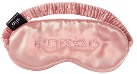 Slip Silk Sleep Mask, Bridesmaid Pink Embroidered (One Size) - 100% Pure Mulberry 22 Momme Silk Eye Mask - Comfortable Sleeping 