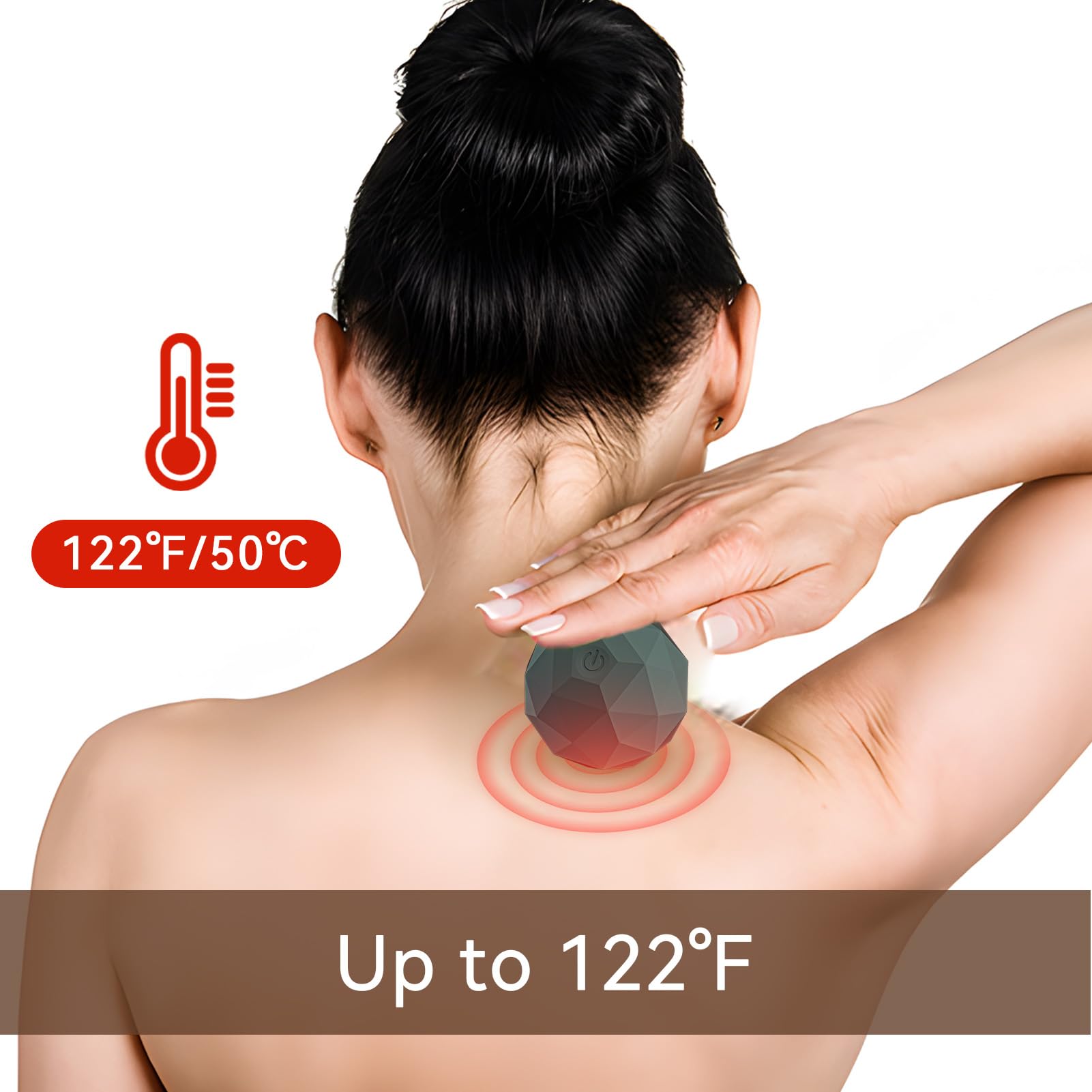 Vibrating Massage Ball with Heat - Portable Physical Therapy for Muscle Relief Up to 120 ? Heating Temperature for Myofascial Re