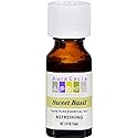 Aura Cacia Pure Aromatherapy 100% Pure Essential Oil, Sweet Basil, Refreshing, 0.5-Ounces (Pack of 2)