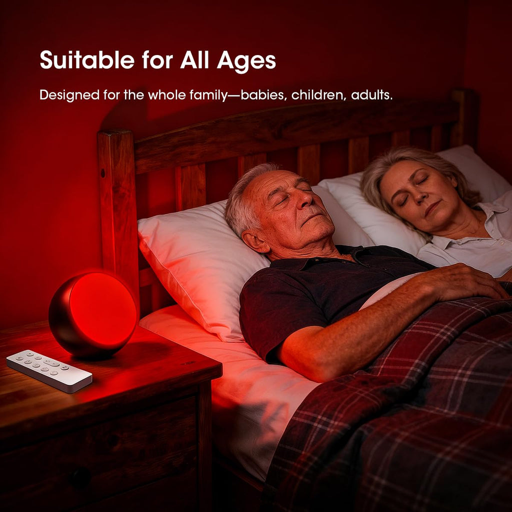 630nm Red Light Therapy Sleep Device, Red Night Light Lamp to Support Deep Relaxation and Improve Sleeping for Adult & Elderly A