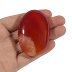 Loveliome Natural Red Agate Oval Polished Worry Stones, Healing Crystal Indoor Fountain Stones Massage Energy Anxiety Relief Ite
